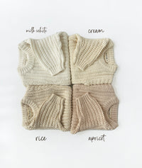 Newborn Size Baby Chunky Knit Braided Sweater