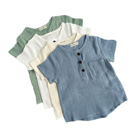 boys dressy buttoned Muslin Cotton Shirt | Arlo