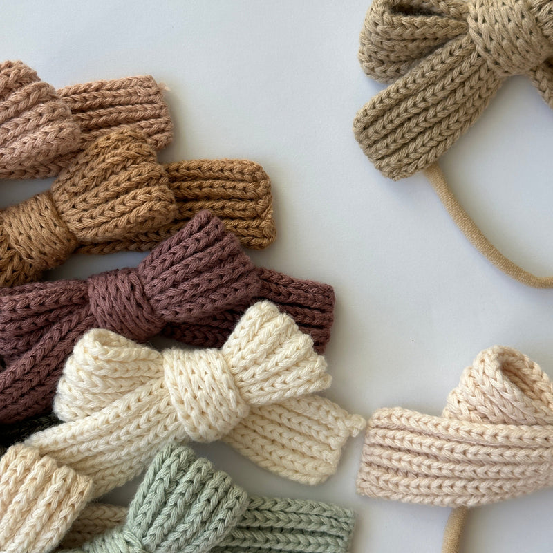 Cotton Knit Headband Bow | Matching Bows