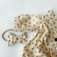 Claudia Cotton Bubble Romper + Bow