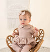 Baby Linen Bubble collar Romper with Bow | Allie