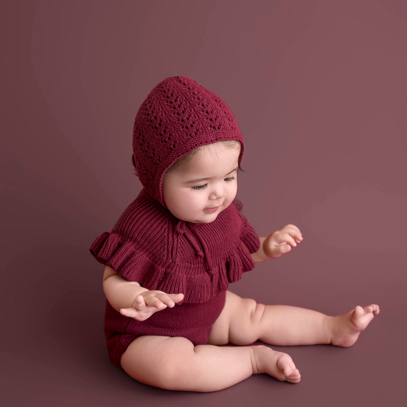 Baby Ruffle Top knit Romper |Esmee