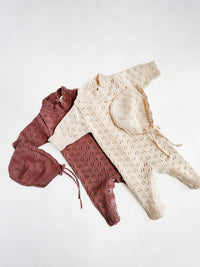 Baby Girl 3 pc Knitted Jumper +Hat + Bow | Grace Knit