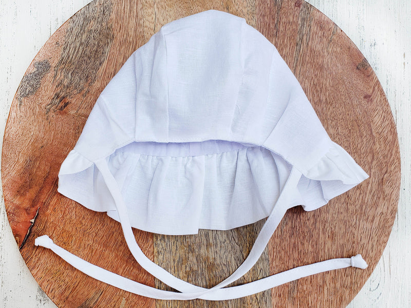 Ruffle Bonnet with Visor