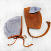 Fox baby Bonnet Reversible Linen brown