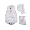 Coco-Speckled 3PC OUTFIT Romper + Hat + Booties |Newborn photography MICAH