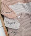 chunky knit braided sweater sunset taupe fog