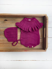 Baby Ruffle Top knit Romper |Esmee