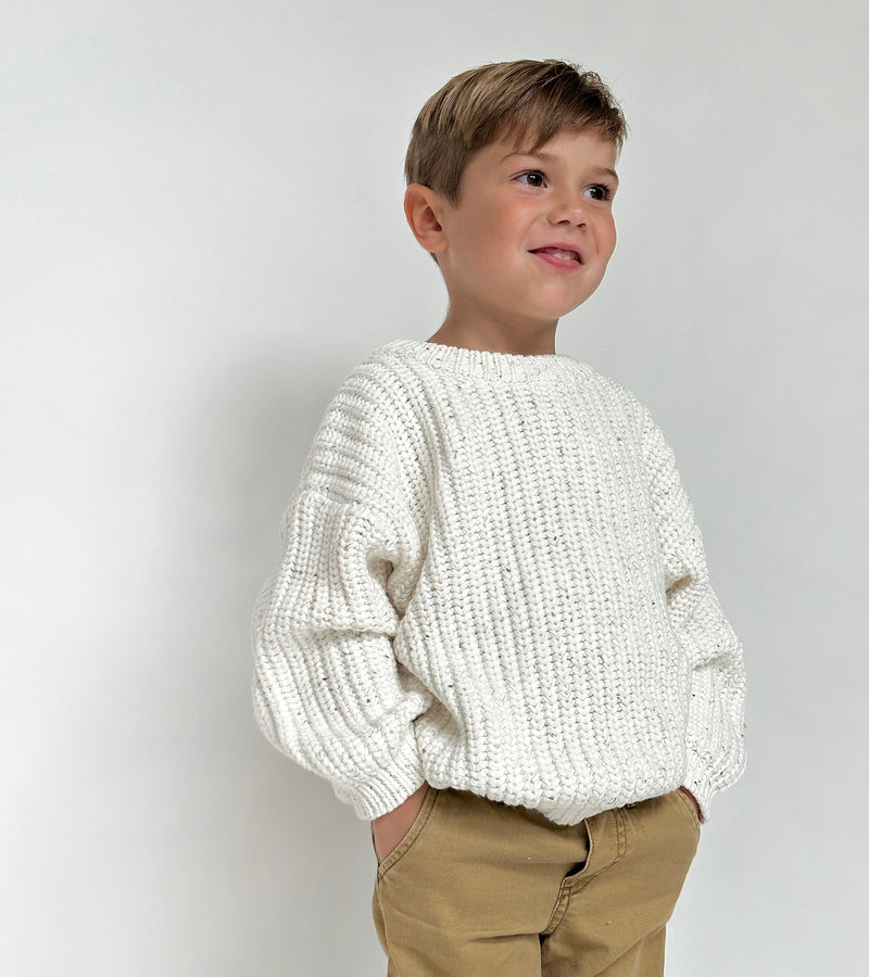 cocospeckle chunky knit sweater on child