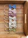 Hair bows on alligator Clips Floral Allie Solid Oat Linen Floral cotton Bows hair bands