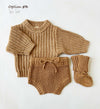 Tan Chunky Knit Sweater Set