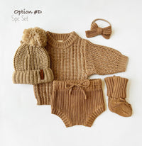 Tan Chunky Knit Sweater Set