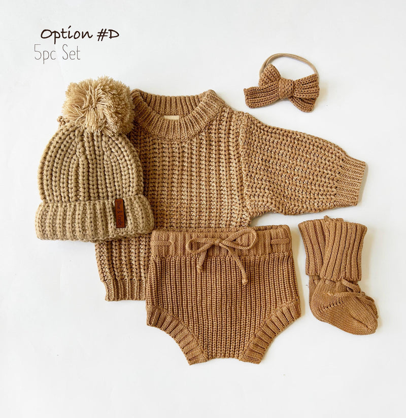 Tan Chunky Knit Sweater Set