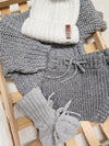 Gray Chunky Knit Sweater Set