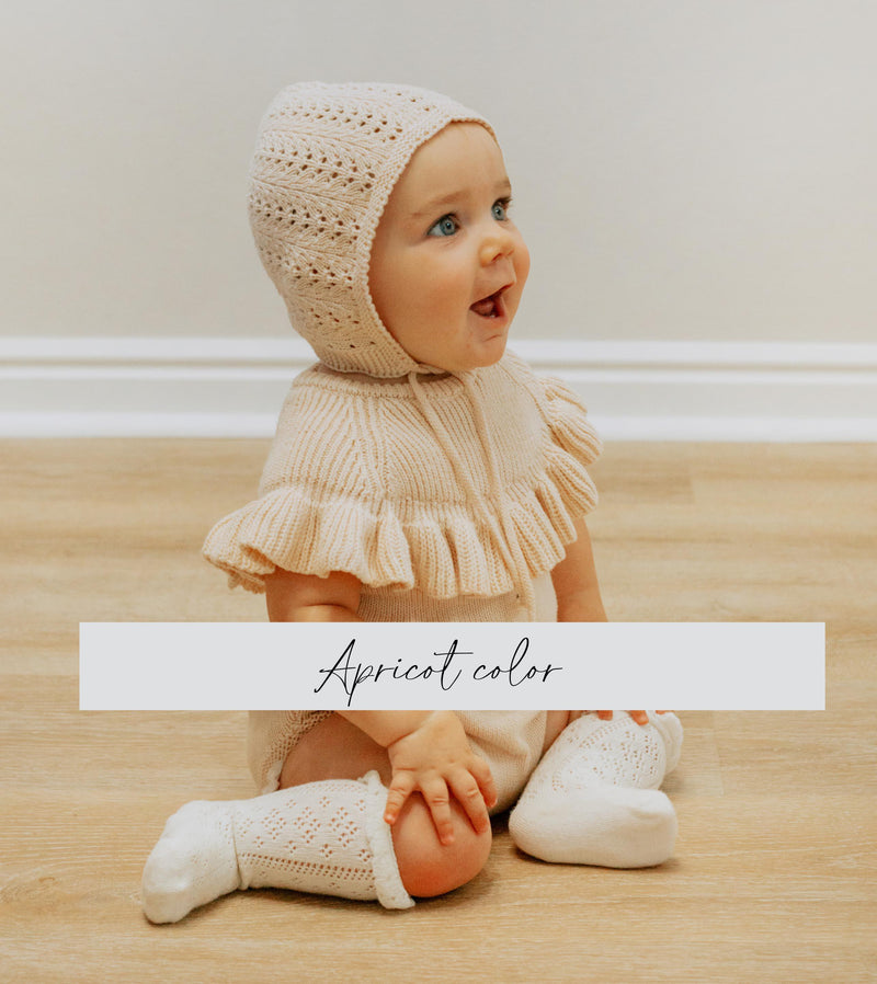 Baby Knit Bonnet Cotton lace | Jamie