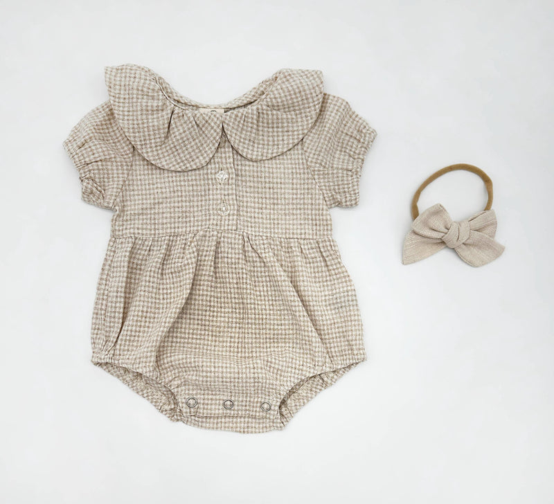 Adalia Gingham Romper Set