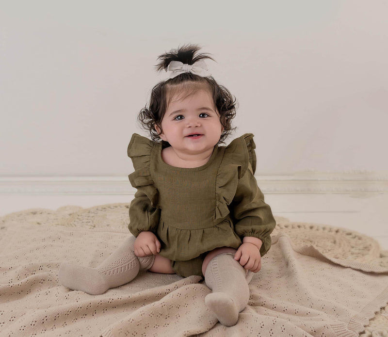 Gabriella Longsleeve Romper with Bow