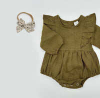 Gabriella Longsleeve Romper with Bow