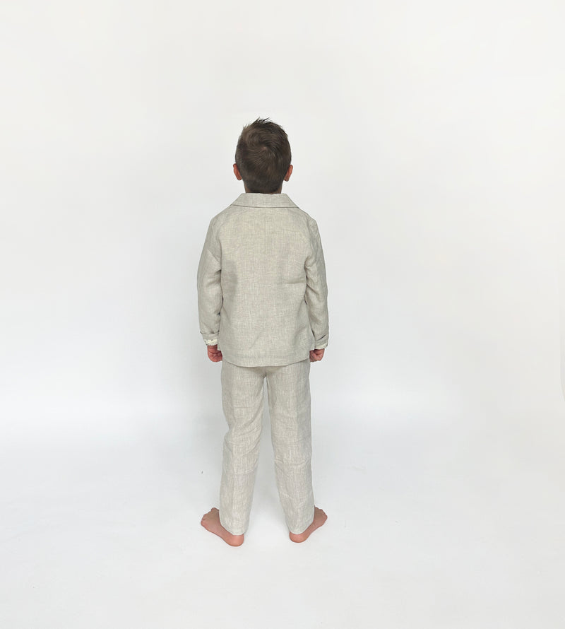 Kids Linen Formal Suit Blazer+Pants |Cyrus 2pc Set