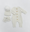 Knit Cotton Baby Jumper | Milo white 3pc SET