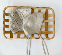 Natural Linen Bonnet with Visor