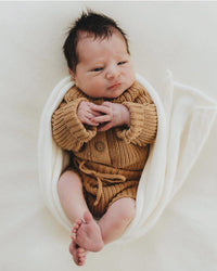 Baby Knitted Sweater + Bloomer + Booties Outfit | Tan Quinn