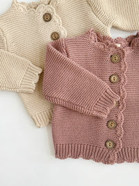 Cotton Knit Button Dressy Sweater | Sophia Cardigan