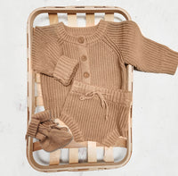 Baby Knitted Sweater + Bloomer + Booties Outfit | Tan Quinn