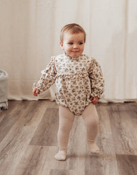 Viola Long Sleeve Bubble Romper with Bow