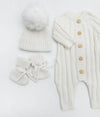 Knit Cotton Baby Jumper | Milo white 3pc SET