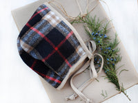 Christmas Plaid Baby Boy Bonnet