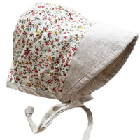 Natural Linen Bonnet with Visor