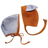 Fox baby Bonnet Reversible Linen brown