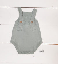 Knit Baby Romper w/ Bow | Spring Mint Hailey