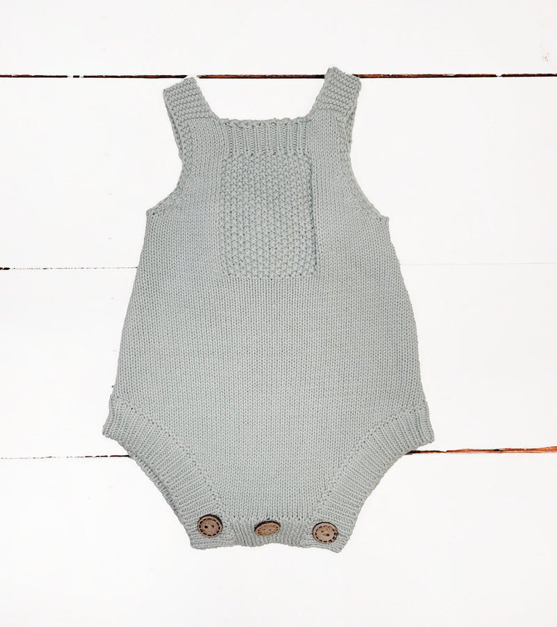 Knit Baby Romper w/ Bow | Spring Mint Hailey