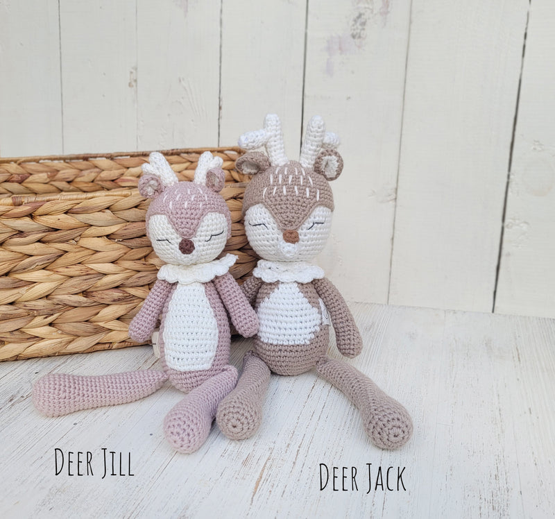 Crochet Sleepy Deer Toy Amigurumi 12 inch