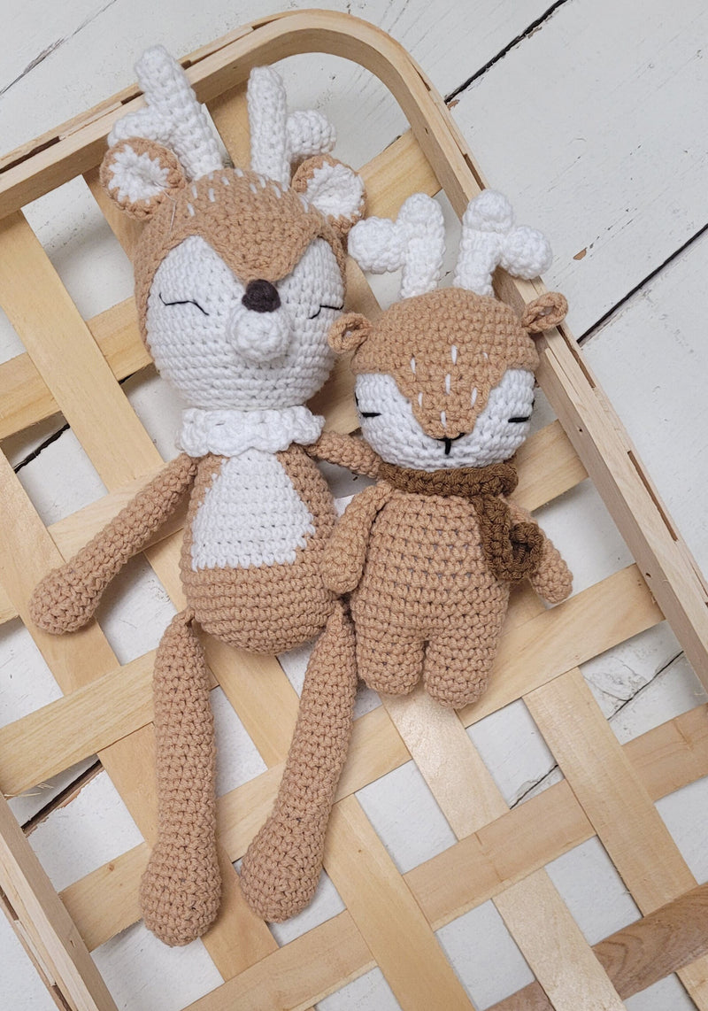 Crochet Sleepy Deer Toy Amigurumi 12 inch