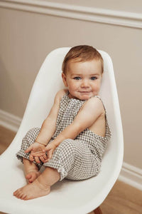 Atticus Gingham Cotton Romper