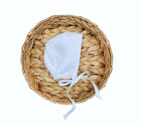 White Linen & Muslin Cotton Bonnet