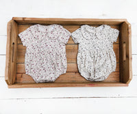 Baby Floral collar Romper with Bow| Allie floral