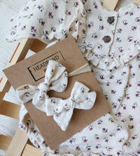 Claudia Cotton Bubble Romper + Bow